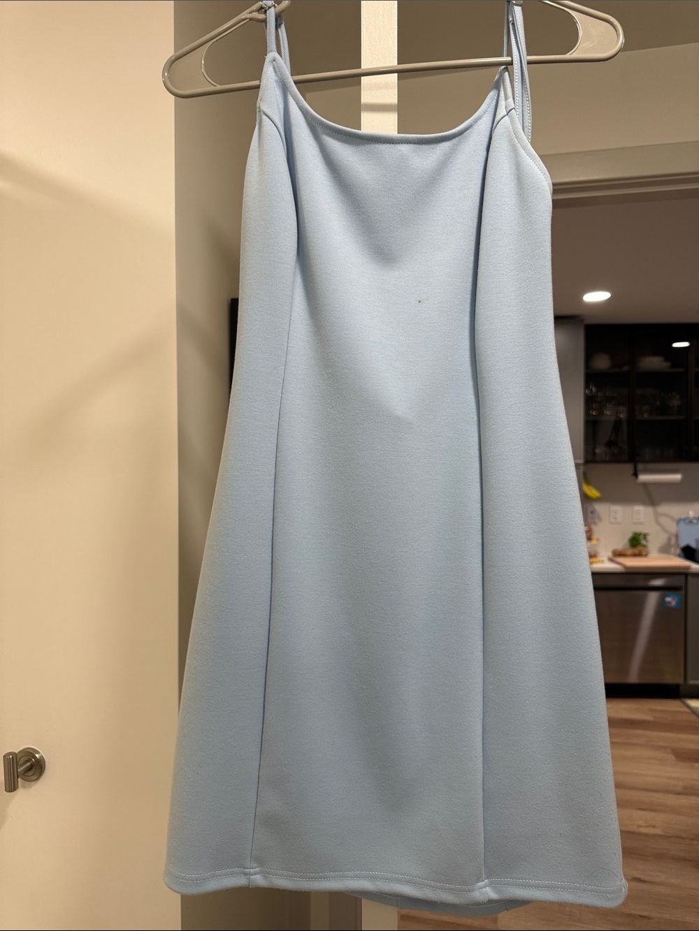 Simple Light Blue Spaghetti Strap Dress